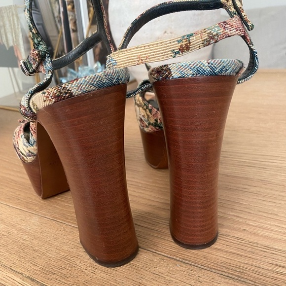 Saint Laurent Candy tapestry block heels - Picture 5 of 8